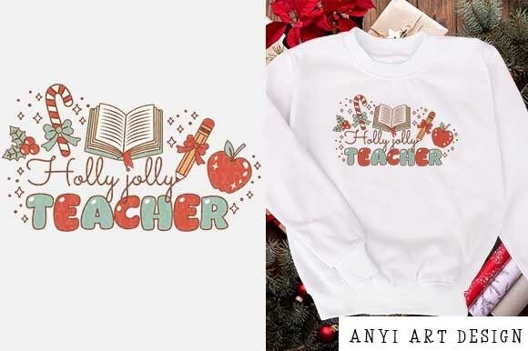 Download Retro Christmas Teacher Sublimation PNG - Premium Resources