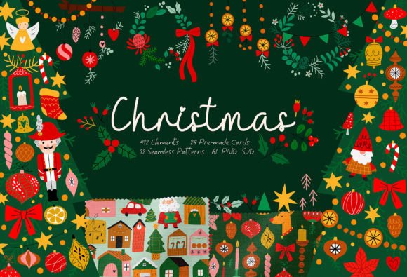 Download Retro Christmas Illustration - Retro christmas Collection