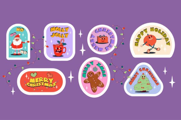 Download Funny Groovy Retro Christmas Character - Premium Bundle